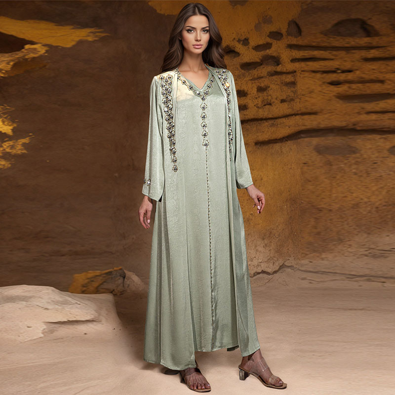 宴会日常民族手缝钻两件套连衣裙