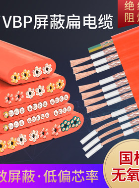 扁平屏蔽电缆TVVBP12 13 16 18 24 30 36 42 48芯电梯电缆线扁线
