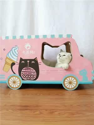 卡派特冰淇淋卡车猫抓板耐磨瓦楞纸磨爪器猫玩具猫爬架卡车纸箱|msdalam kategori haiwan peliharaan/makanan haiwan dan bekalan, Cat/Mainan anjing, Cat Scratcher - dari Buy2taobao.com untuk memberikan perkhidmatan ejen Taobao profesional membeli