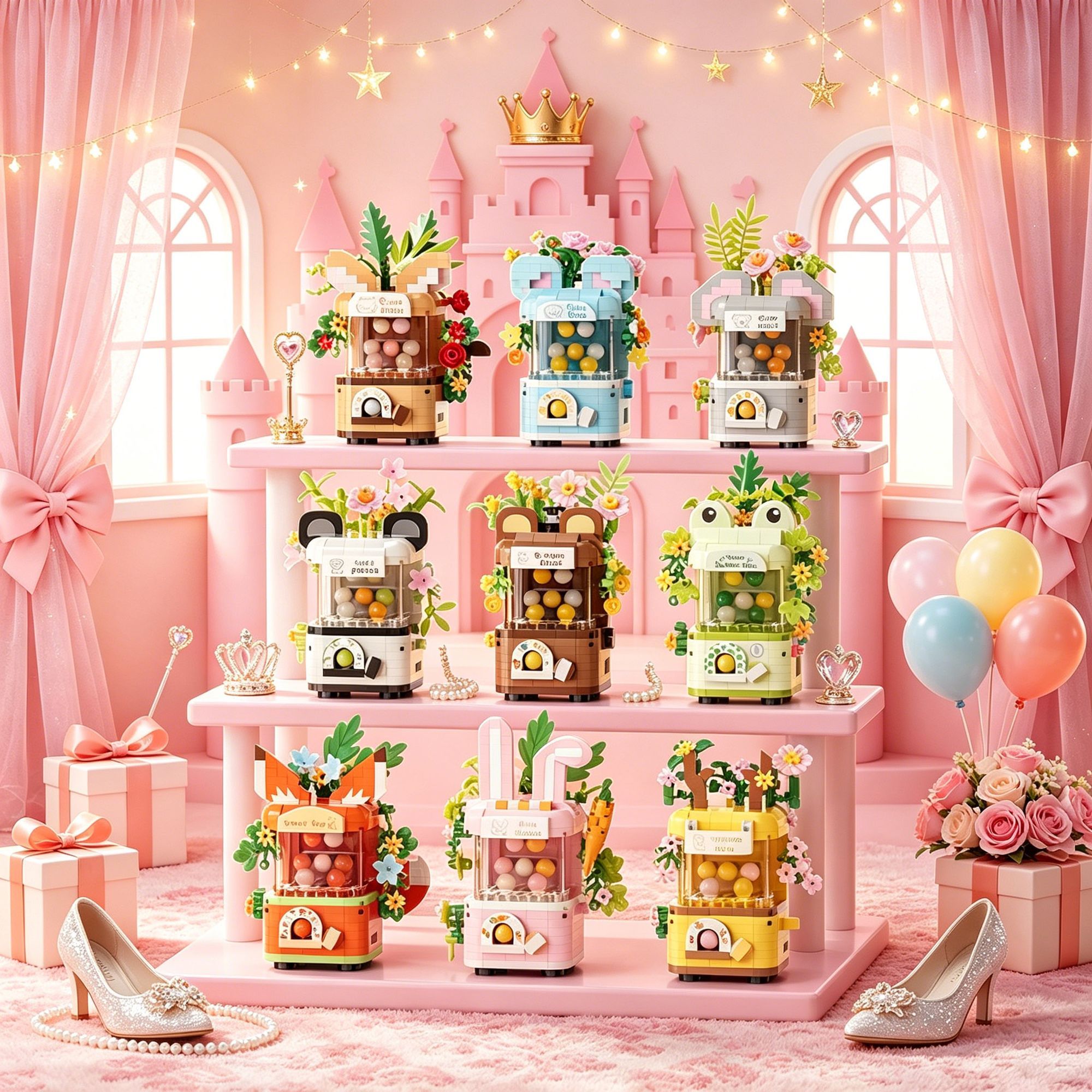 扭蛋机拼装积木女孩子生日礼物儿童益智力玩具送女生新款潮玩盲盒