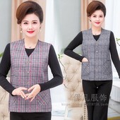 开衫 加肥胖妈妈装 背心奶奶短款 女装 坎肩大码 中老年马夹女春秋薄款