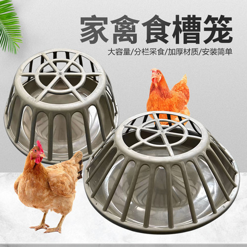 圆形鸡食槽鸡鸭鹅通用喂食器分栏进食家禽通用加厚塑料材质料槽
