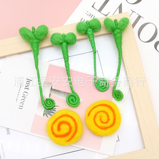 羊毛毡小草棒棒糖帽子装饰配件 儿童豆芽卡通发夹饰品DIY手工材料