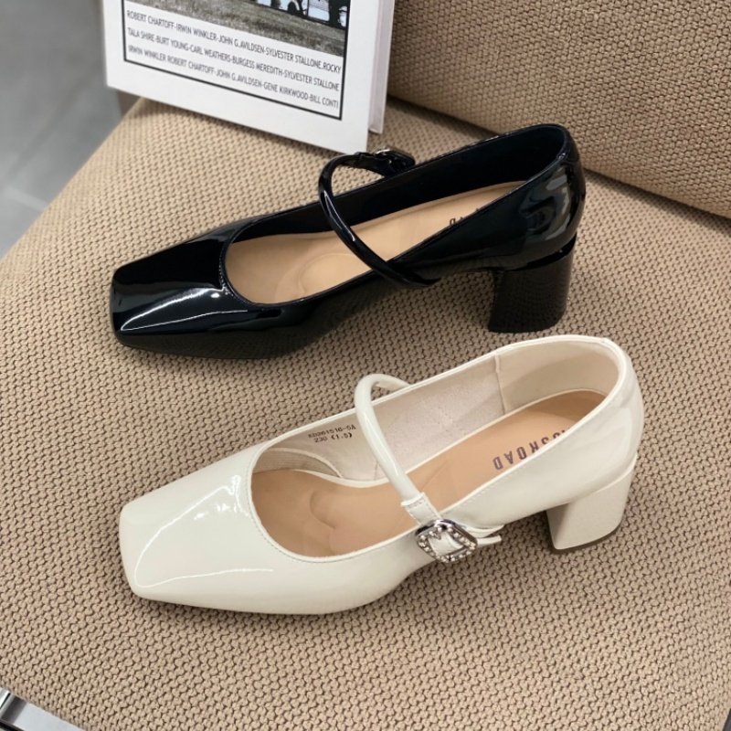 通勤风方头玛丽珍鞋女2026春季新款一字带粗跟气质轻熟风单鞋女士,女鞋,玛丽珍鞋,淘宝优惠券,粉丝福利购,淘宝优惠卷