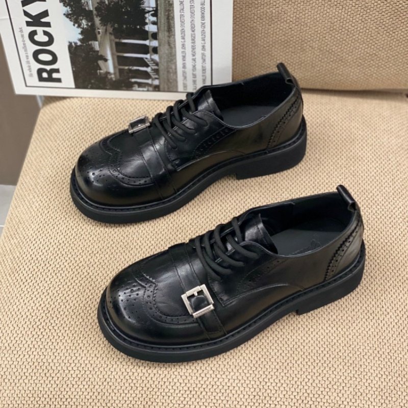 2026春季新款英伦风小皮鞋女韩版深口单鞋系带方扣厚底乐福鞋女款,女鞋,深口单鞋,淘宝优惠券,粉丝福利购,淘宝优惠卷