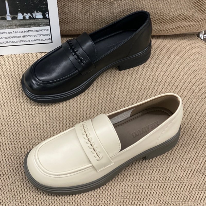 英伦风乐福鞋女2026春季新款韩版一脚蹬深口单鞋百搭通勤小皮鞋女,女鞋,深口单鞋,淘宝优惠券,粉丝福利购,淘宝优惠卷