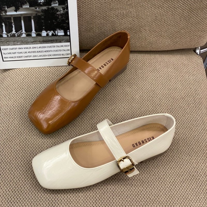 通勤风方头玛丽珍鞋女2026春季一字扣浅口方扣软皮平底百搭单鞋女,女鞋,玛丽珍鞋,淘宝优惠券,粉丝福利购,淘宝优惠卷