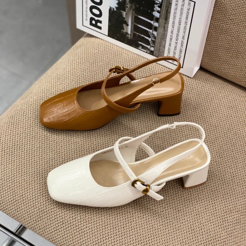 2026春季爆款韩版法式一字带深口单鞋女中跟粗跟尖头高级感知性风,女鞋,深口单鞋,淘宝优惠券,粉丝福利购,淘宝优惠卷