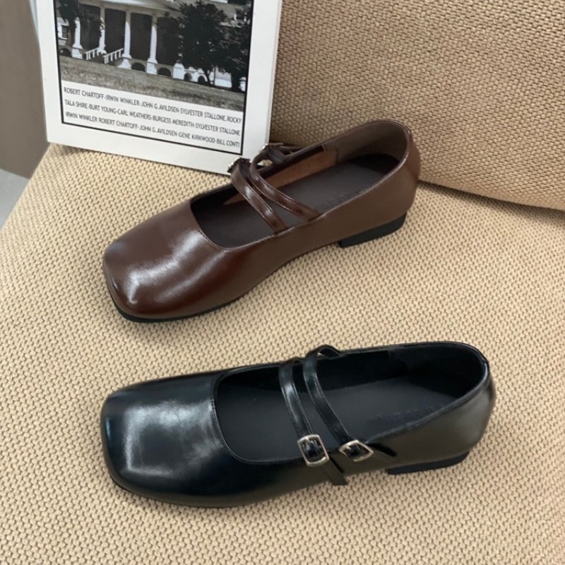 2026春季爆款复古通勤风方头玛丽珍鞋女双带扣浅口平底气质单鞋女,女鞋,玛丽珍鞋,淘宝优惠券,粉丝福利购,淘宝优惠卷