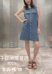 意大利品牌Steve 纽扣装 饰圆领无袖 直筒连衣裙2026春夏女 may正品