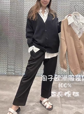 特价意大利品牌joleen正品衬衫针织开衫两件套套装上衣2024秋冬现