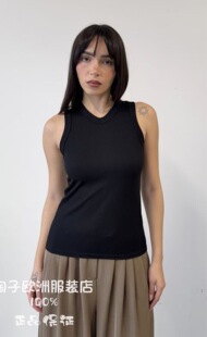 鸡心领弹力修身 时尚 背心上衣2026春夏女 Kong正品 意大利品牌king