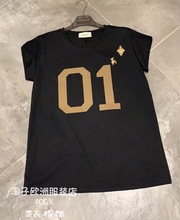 意大利品牌vicolo正品时尚徽章图案圆领短袖T恤上衣百搭2025秋冬