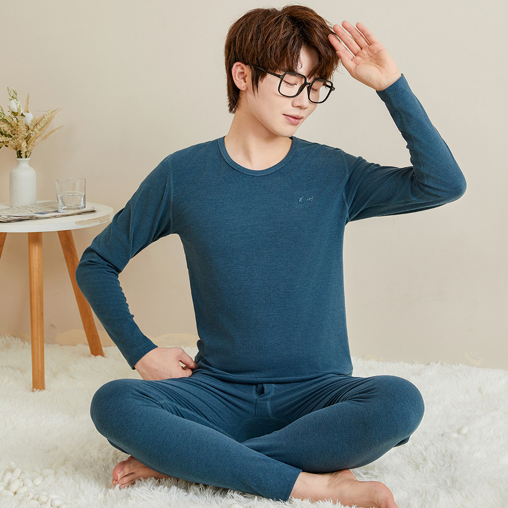 青少年德绒保暖内衣套装加厚男大保暖套装