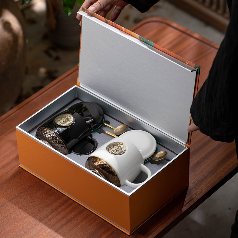 星巴风陶瓷咖啡杯马克杯中秋节公司情侣生日礼物节日结婚伴随手礼