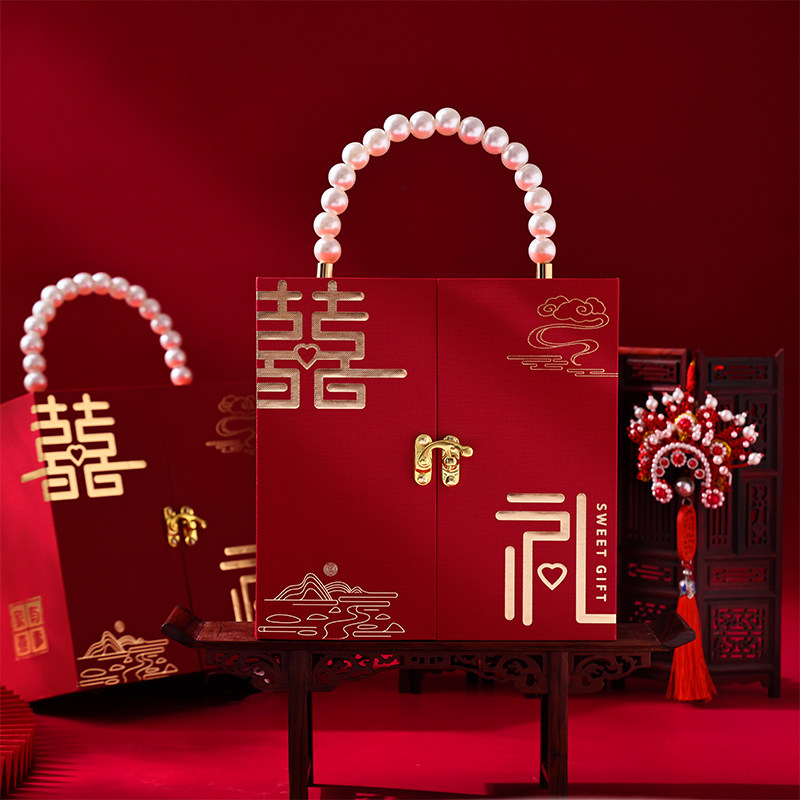 中式婚礼伴手礼女伴娘实用高级烫金珍珠礼盒结婚礼物回礼送姐妹团
