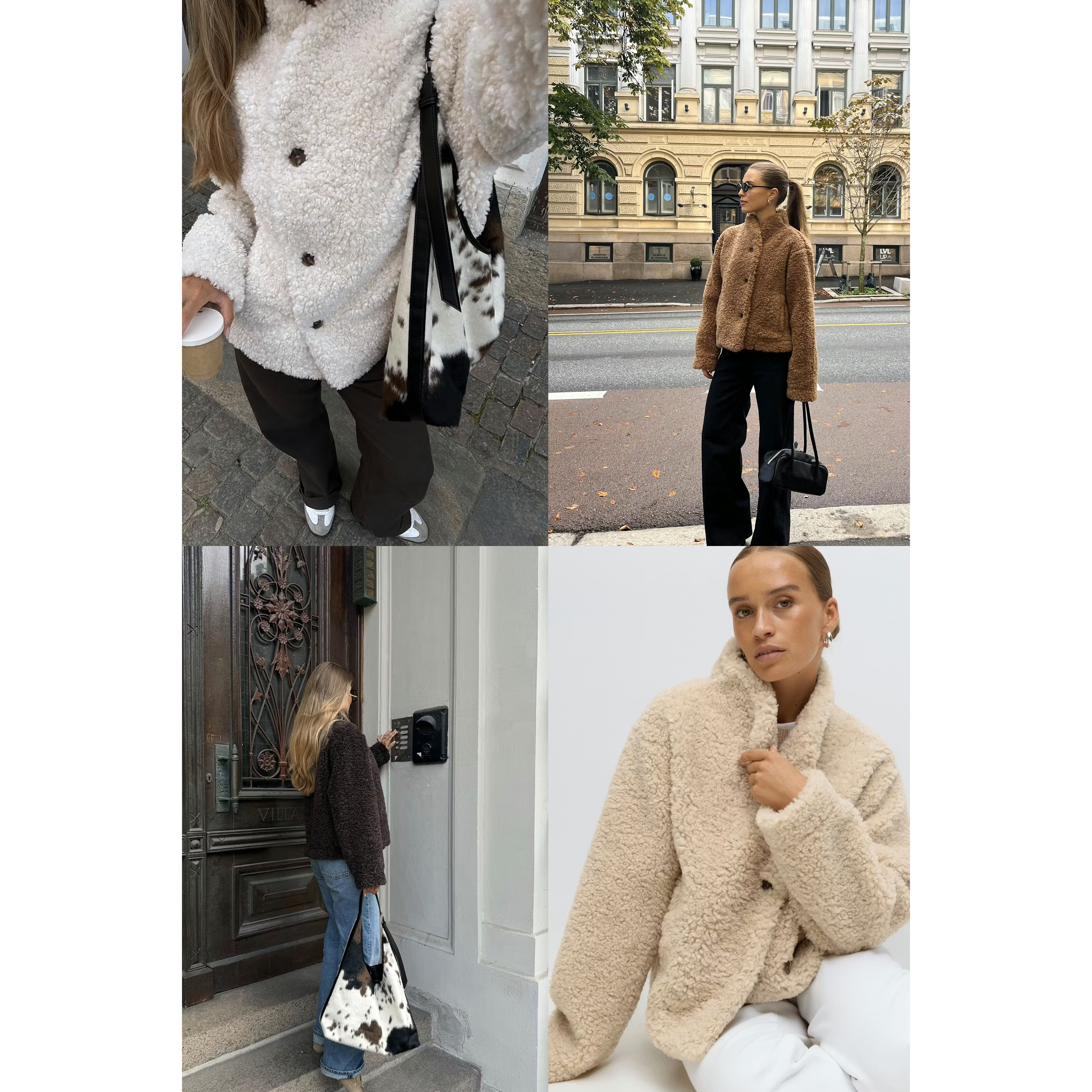 ginatricot 重工质感保暖羊羔绒 显高宽松clean风格系扣外套