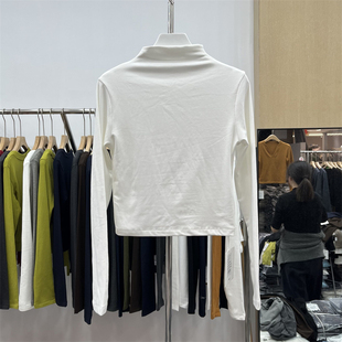 半高领加绒打底t恤身显瘦高腰短款 YUANXI元 新款 3冬季 上衣 熙3076