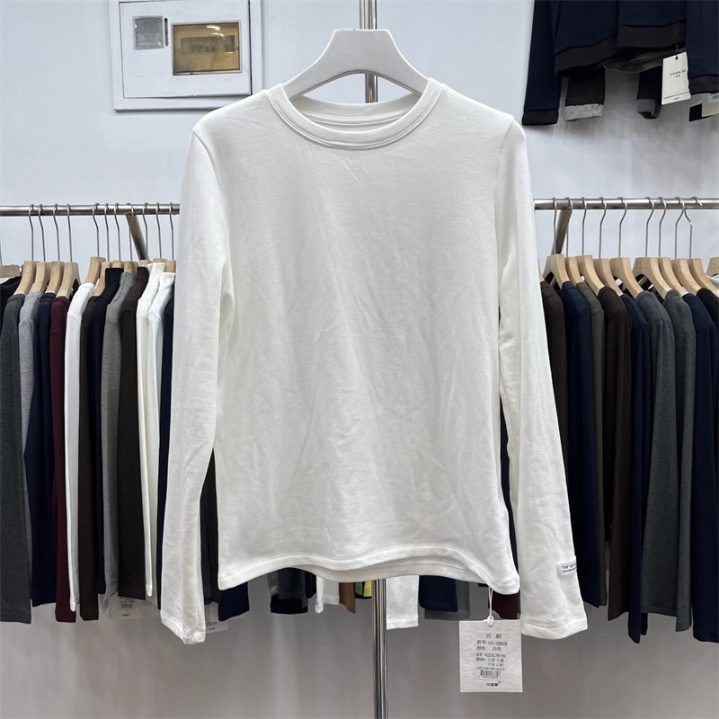 YUANXI元熙3086-3加绒长袖T恤女软糯百搭修身显瘦内搭打底衫上衣