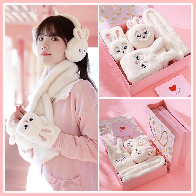 手套女冬季保暖冬天棉女士半指可爱学生送女生女朋友生日新年礼物