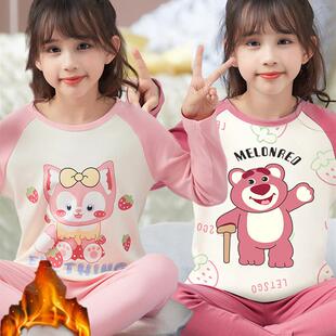 采购产品儿童保暖内衣女孩的天鹅绒套装春天秋天和冬天长袖女孩的