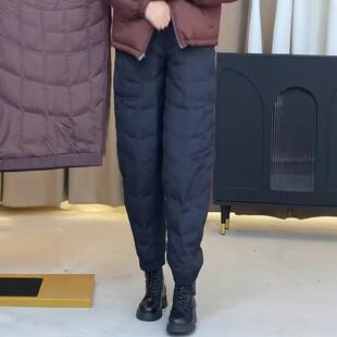 中老年羽绒裤女外穿2024新款裤子女款Q保暖棉裤女冬季加厚大码