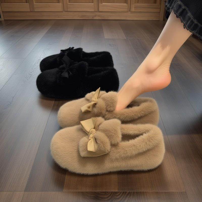 法式毛绒平底超火一脚蹬毛毛鞋子女秋冬外穿2025新款爆款豆豆棉鞋,女鞋,乐福鞋（豆豆鞋）,淘宝优惠券,粉丝福利购,淘宝优惠卷