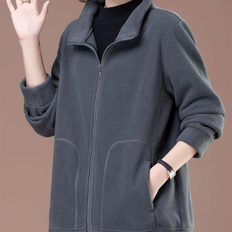中老年女装妈妈春秋上衣摇粒绒外套女新款宽松大码加厚双面绒保暖,女装/女士精品,中老年女装,淘宝优惠券,粉丝福利购,淘宝优惠卷