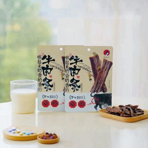 茶颜悦色嚼起来香的牛肉条3袋包装小吃休闲零食解馋肉干熟食手撕 - 封面