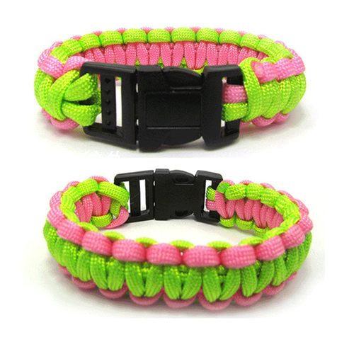 户外背包固定挂扣手工编织卡通拼色手环创意伞绳救生奶油饰品挂绳