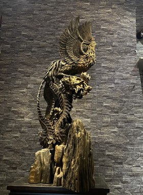 古蜀神木金丝楠乌木天下太平凤凰