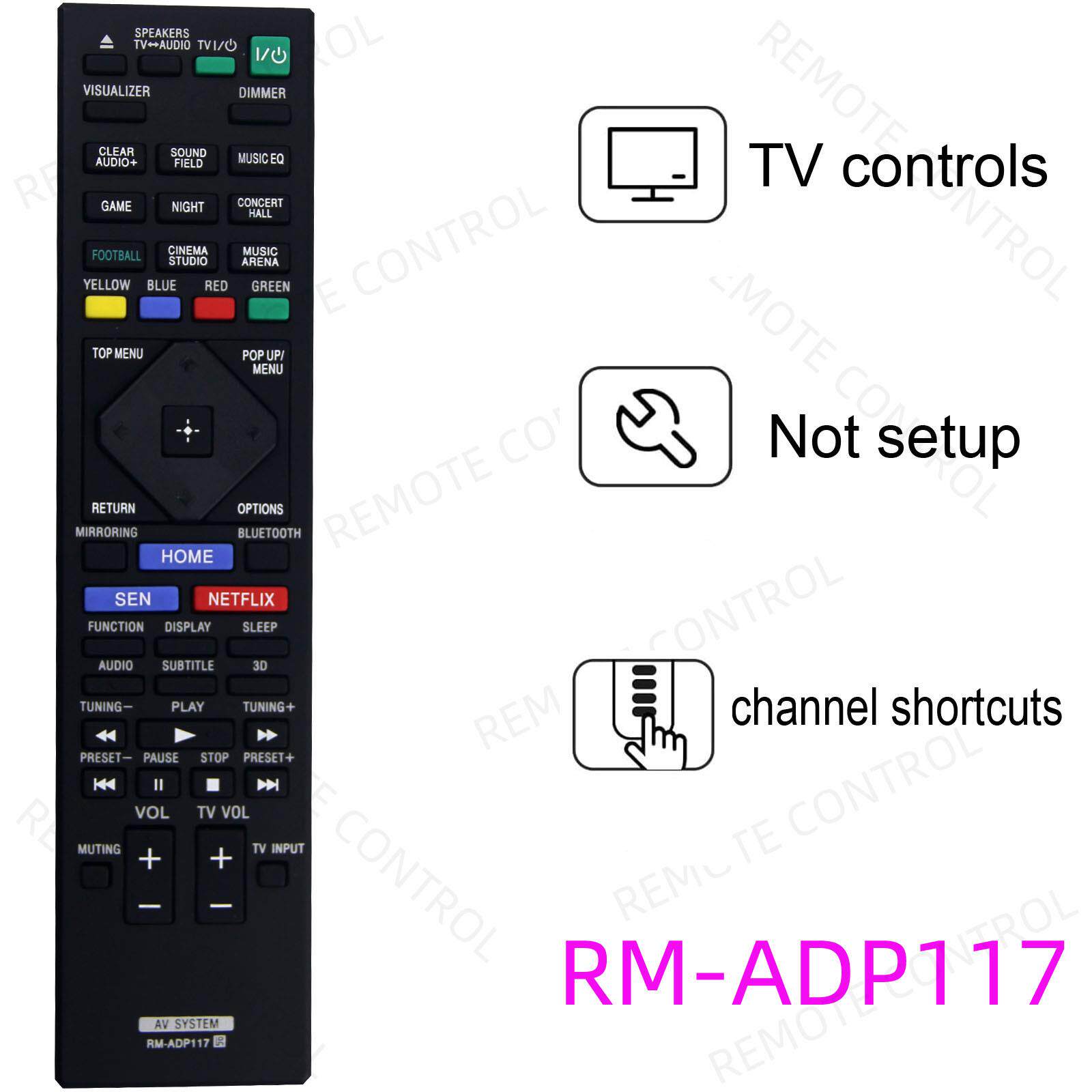 适用于索尼家庭影院播放器遥控器 RM-ADP117 RM-ADP120 RM-ADP118