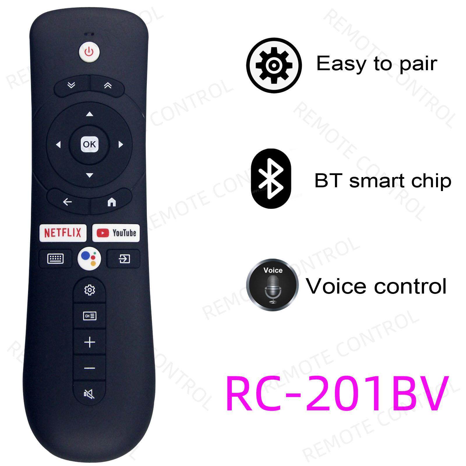适用于Syinix   ITEL 4K UHD电视机语音蓝牙遥控器 RC-201BV
