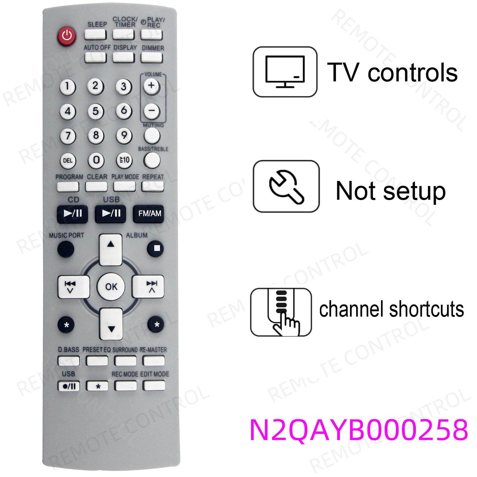 适用于松下DVD组合音响CD音箱遥控器 N2QAYB000258 N2QAYZ000002