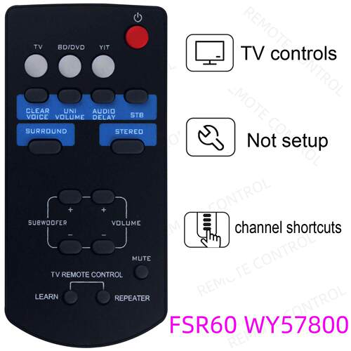适用雅马哈音响遥控器 FSR66 FSR68 ZJ78800 78750 FSR60 WY57800