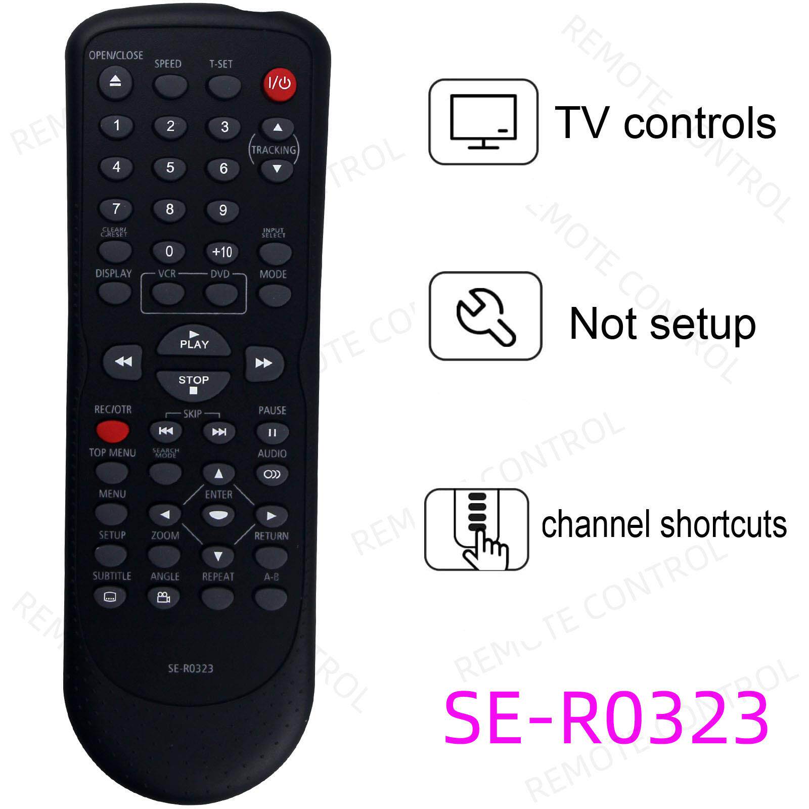 适用于东芝DVD VCR 播放器录音机遥控器 SE-R0323 SD-V296KU V296
