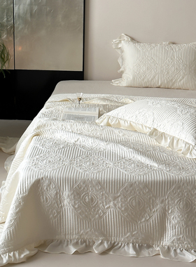 2025年新品60支LF兰精天丝床盖三件套夏季凉感绗缝夹棉大尺寸床单