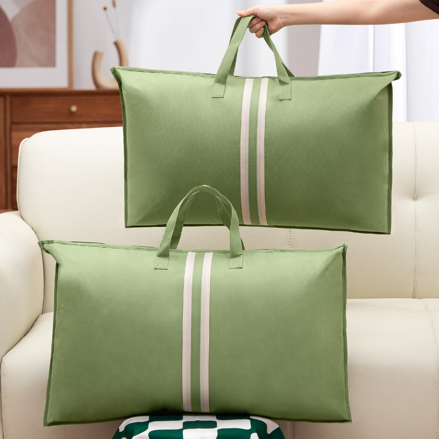 枕头专用收纳袋结婚枕芯包装袋大红色手提陪嫁被子大容量打包袋子