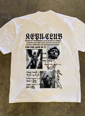 ZELIA 短袖T恤男国潮印花圆领重磅230Gins美式潮流夏季新款休闲半