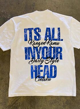 ZELIA 短袖T恤男国潮印花圆领重磅230Gins美式潮流夏季新款休闲半