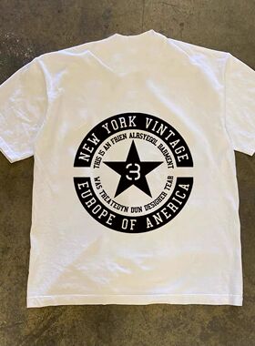 ZELIA 短袖T恤男国潮印花圆领重磅230Gins美式潮流夏季新款休闲半