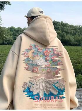 ZELIA 卫衣男春秋款灰色重磅情侣连帽卫衣2026新款oversize美式潮