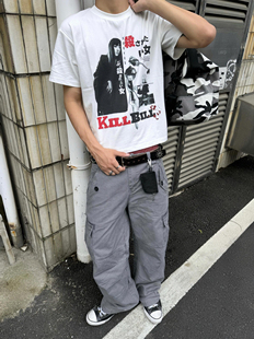 杀死比尔栗山千明索罗娜纯棉数码印花美式短袖t恤夏季男cleanfit