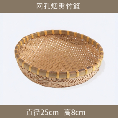 竹编簸箕馒头收纳筐竹制品篮子