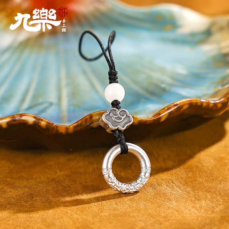 九乐足银999银吊坠祥云平安扣手机挂链新中式金箍棒手机纯银挂件,饰品/流行首饰/时尚饰品新,银饰吊坠,淘宝优惠券,粉丝福利购,淘宝优惠卷