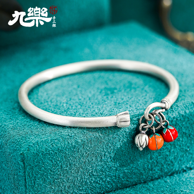 足银999柿柿顺心开口手镯