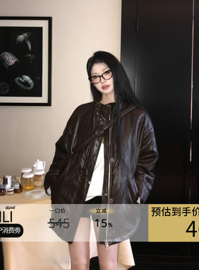 高级感PU皮羽绒服外套女2025年冬