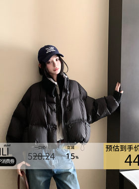 黑色韩版短款羽绒服女2025冬新款