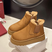 棉鞋 女大码 冬季 43加绒加厚保暖脚宽胖大号42码 休闲厚底雪地靴