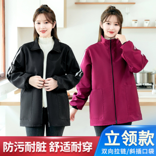 时尚长袖短款罩衣2025新款厨房家用防水女围裙耐脏外穿男款工作服